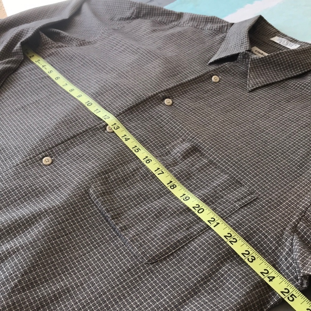 Claiborne 100% Cotton Micro Check Button Down Shirt 16.5 34/35 - Picture 6 of 7
